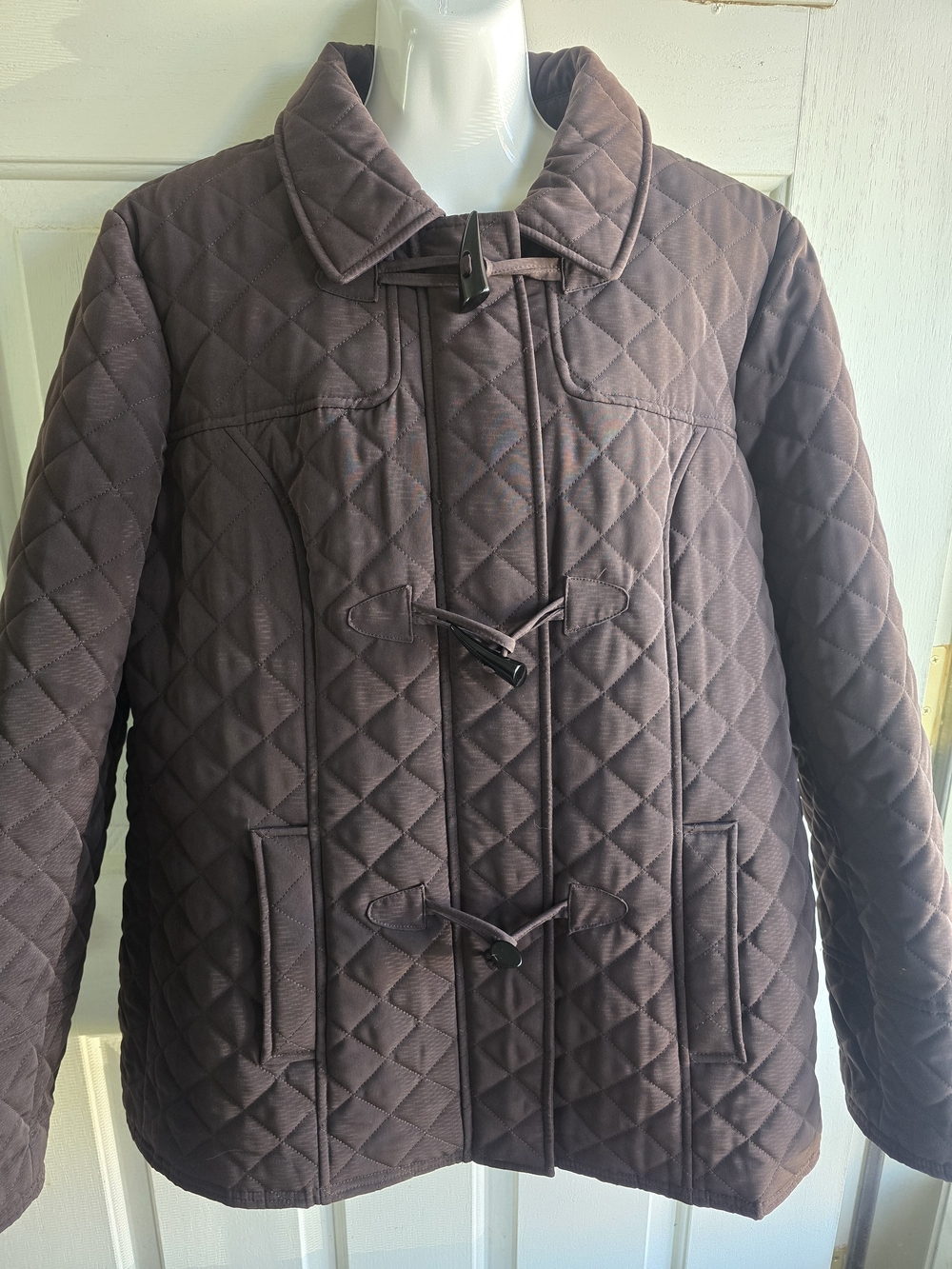 Esprit Quilted Puffer Jacket in Dark Brown